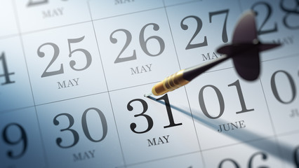 May 31 written on a calendar to remind you an important appointm