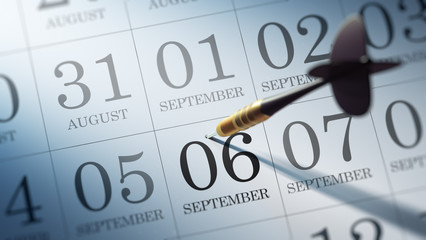 September 06 written on a calendar to remind you an important ap