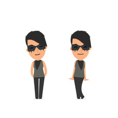 Cute and Affectionate Character Outsider Girl in shy and awkward