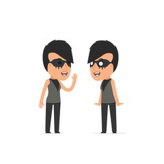 Cunning Character Outsider Girl gossiping and telling secret to