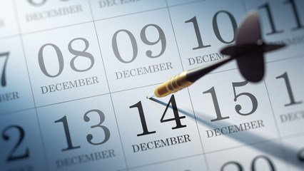 December 14 written on a calendar to remind you an important app