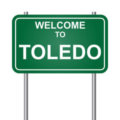 Welcome to Toledo, green signal vector