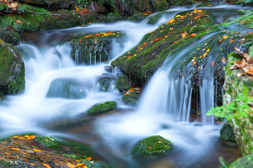 Waterfall in the national park Sumava, Czech Republic