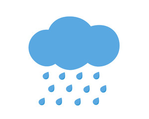 Icon cloud with rain drops. Vector illustration.