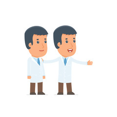 Active Character Doctor making presentation of his product to th