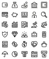 Finance line icon set.