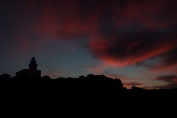 Faro di Capo Testa al tramonto