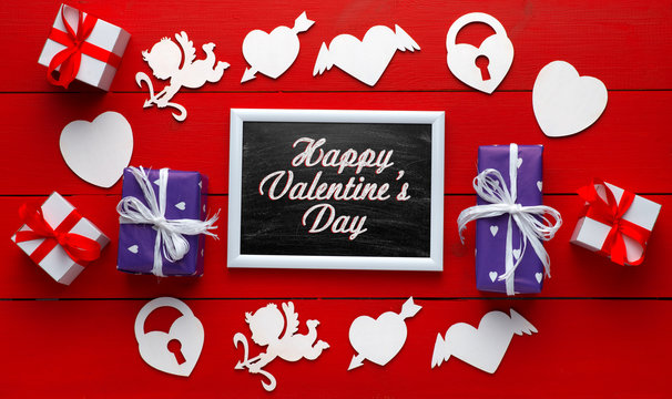 Celebrating Valentine's Day. Festive gift. Lovers of the heart. Beautiful background. Love. Insert text