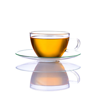 Yellow Tea in Glass Cup