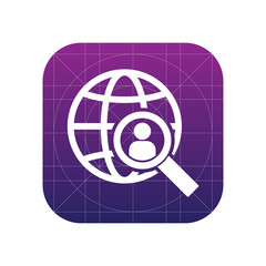 Search user with globe icon for web and mobile.