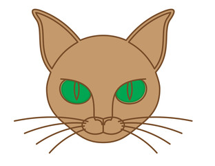 vector cat with green eyes