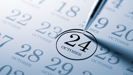 October 24 written on a calendar to remind you an important appo