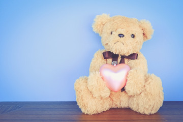 Teddy Bear toy with filter effect retro vintage style