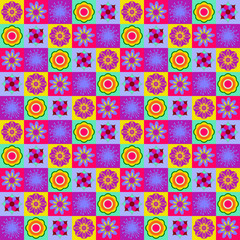 Seamless geometric flower pattern background