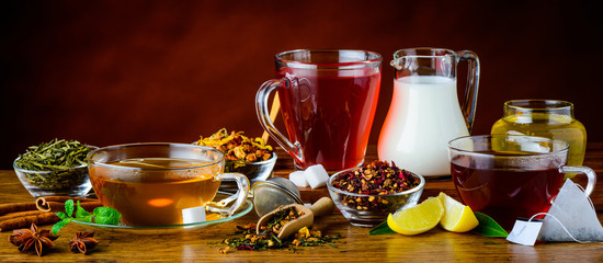 Tea and Ingredients in Rustic Still-Life