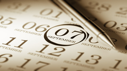 September 07 written on a calendar to remind you an important ap