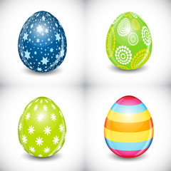 Beautiful Easter Egg Set Vector Illustration