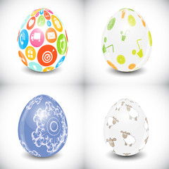 Beautiful Easter Egg Set Vector Illustration