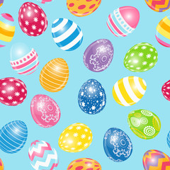 Beautiful Easter Egg Seamless Pattern Background Vector Illustration