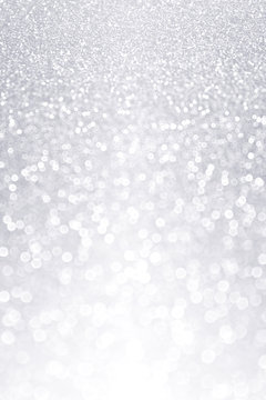 Elegant Shiny Silver Bokeh Sparkle Party Invitation Background
