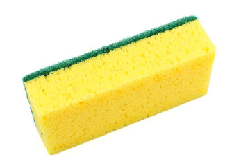 dish washing sponge, isolated on white background