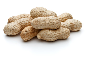 peanut pod or arachis isolated on white background cutout