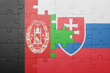 puzzle with the national flag of slovakia and afghanistan