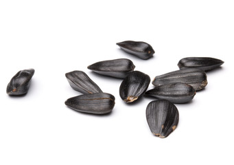 Sunflower seeds  isolated on white background close up
