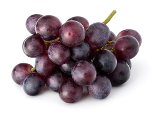 Red grape berry bunch isolated on white background cutout