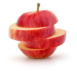 Red sliced apple isolated on white background cutout © Natika