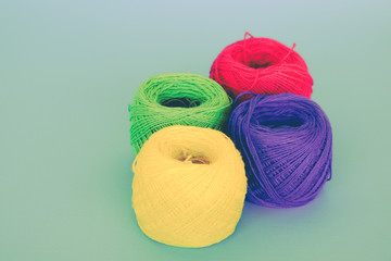 colorful yarn with filter effect retro vintage style