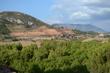 Fanghi rossi della miniera abbandonata di Monteponi, Iglesias, Sardegna