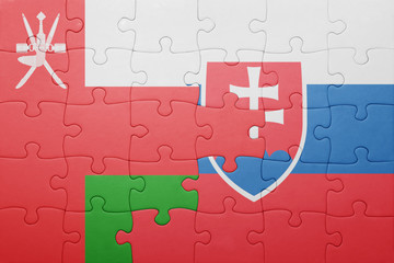 puzzle with the national flag of slovakia and oman