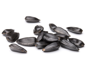 Sunflower seeds  isolated on white background close up