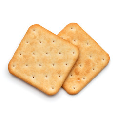 Dry cracker cookies isolated on white background cutout