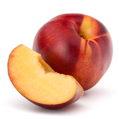 Nectarine fruit isolated on white background close up