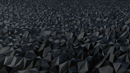 black surface geometric landscape