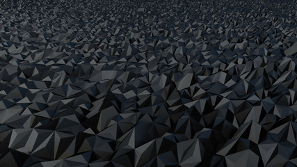 Obraz premium black surface geometric landscape