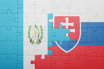 puzzle with the national flag of slovakia and guatemala