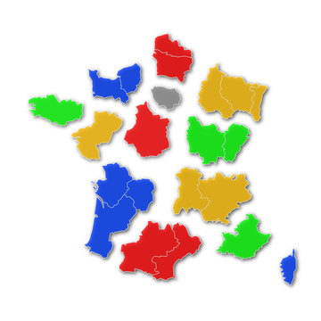 Carte des nouvelles régions