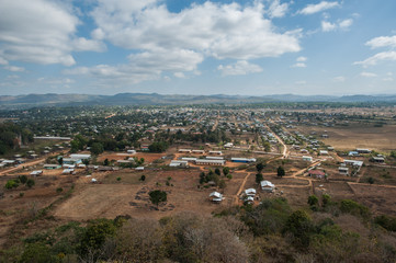 View of outskirts of Loikaw from hilltop pagoda