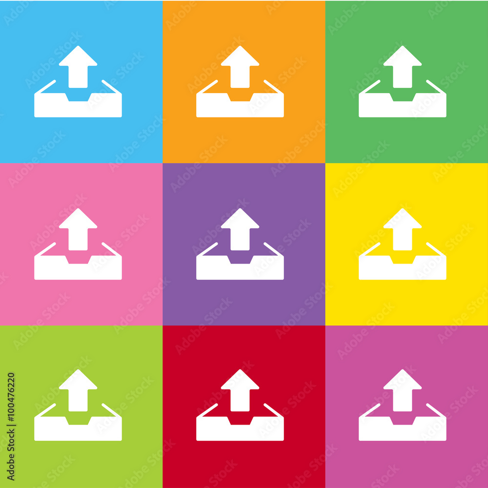 Poster upload vector icon for web and mobile