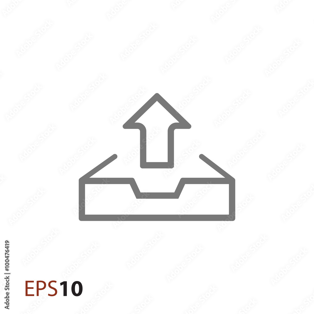 Poster upload vector icon for web and mobile