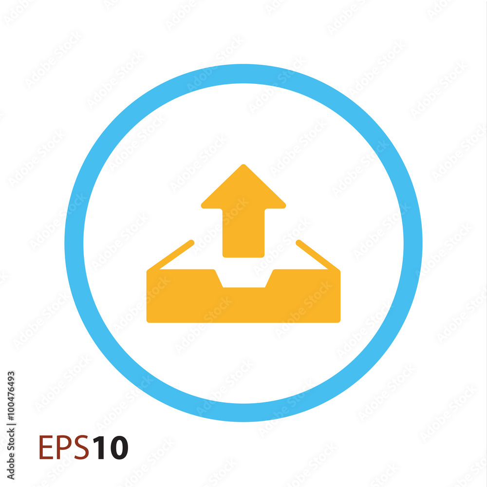 Poster upload vector icon for web and mobile