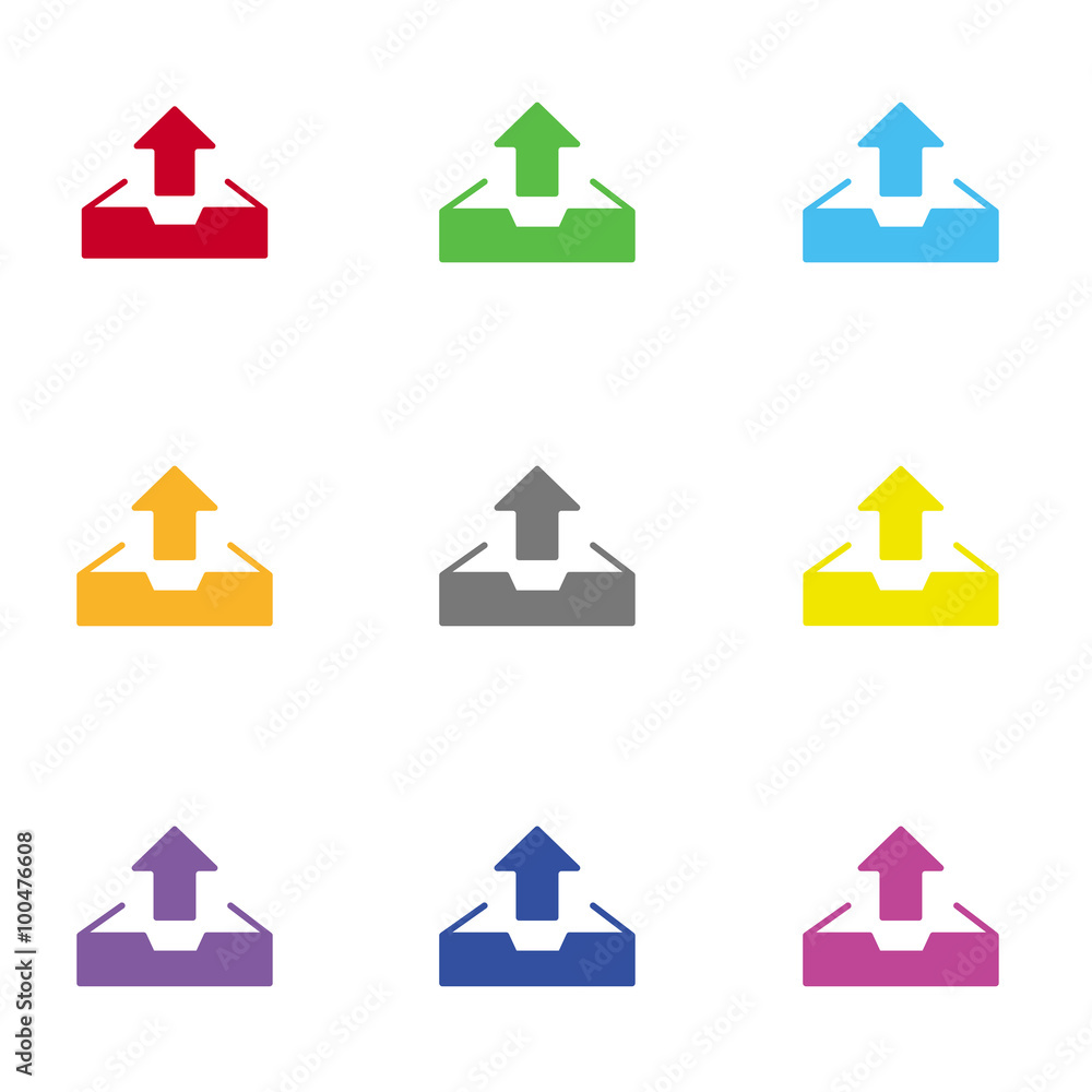 Poster upload vector icon for web and mobile