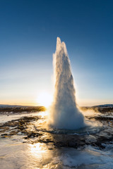 Fototapeta premium Iceland, Strokkur Geysir in winter