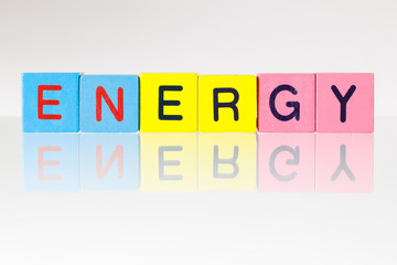 Energy - an inscription from children's blocks
