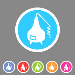 Distillation apparatus icon flat web sign symbol logo label