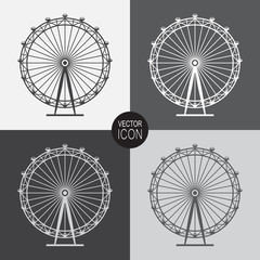 Ferris Wheel vector icon.