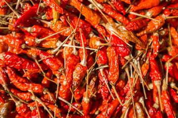 Karen hill tribe chilli's drying in the sun